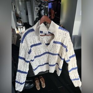 Universal Thread Cream and Blue Sweater